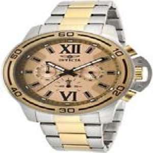 Invicta Men Specialty Chronograph Gold Dial Stainless Steel and 18k Deal In America